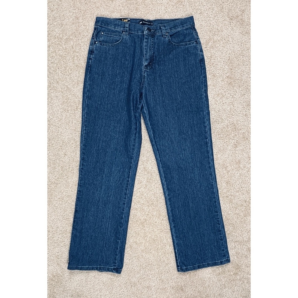 Lee Womens Relaxed Fit 10 Petite Straight Leg Blue Wash Jeans NWT 103051866
